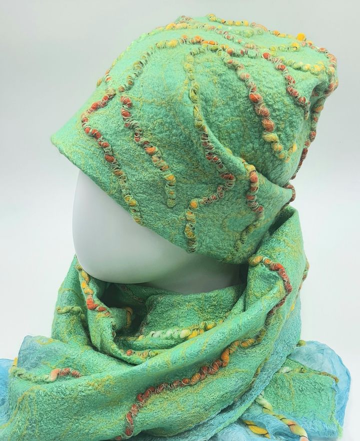 Комплект из шерсти мериноса и шелкового волокна